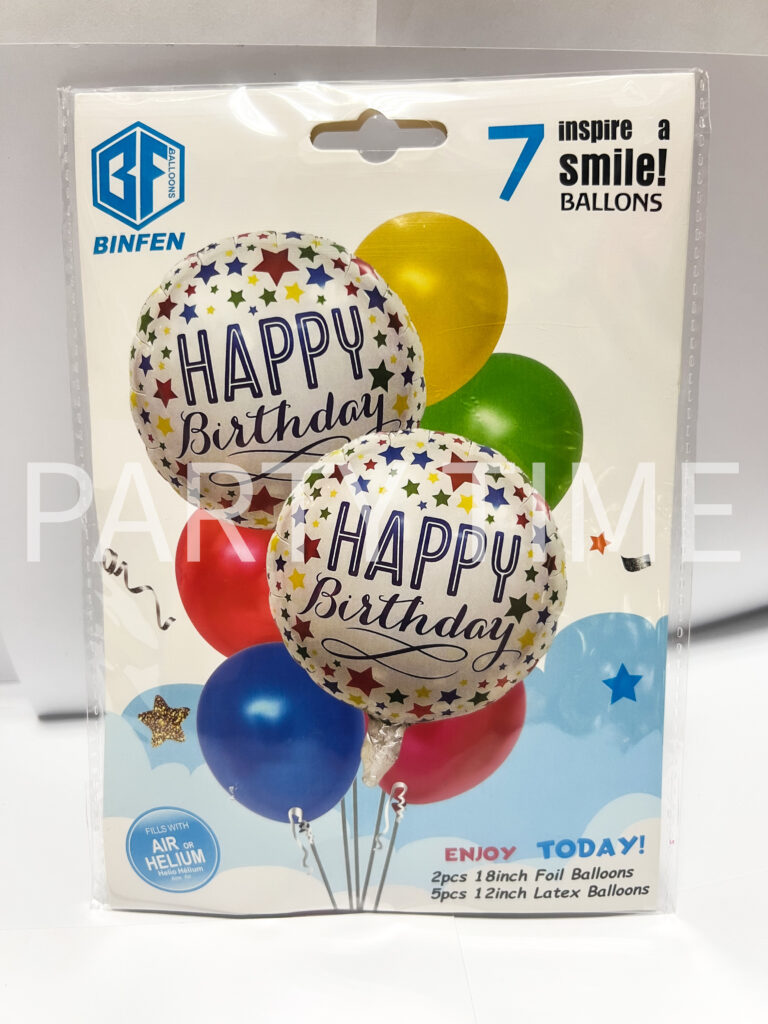 Комлект балони "Happy Birthday" - шарено