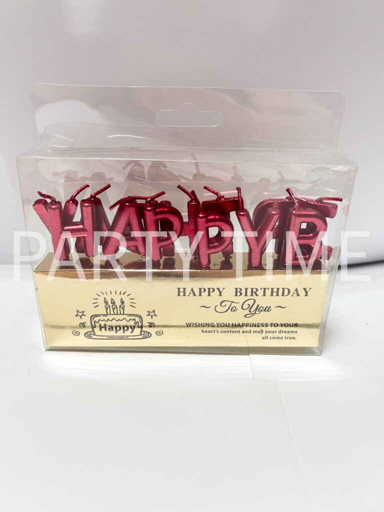 Свещи за торта “Happy Birthday “ червено