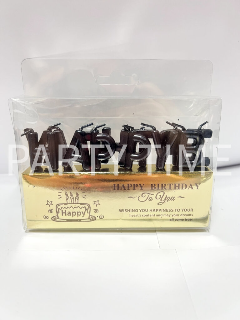 Свещи за торта “Happy Birthday “ черно